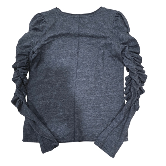 Free People Natasha Ruched Long Sleeve T Shirt Tee Top Black Size M - Picture 2 of 6